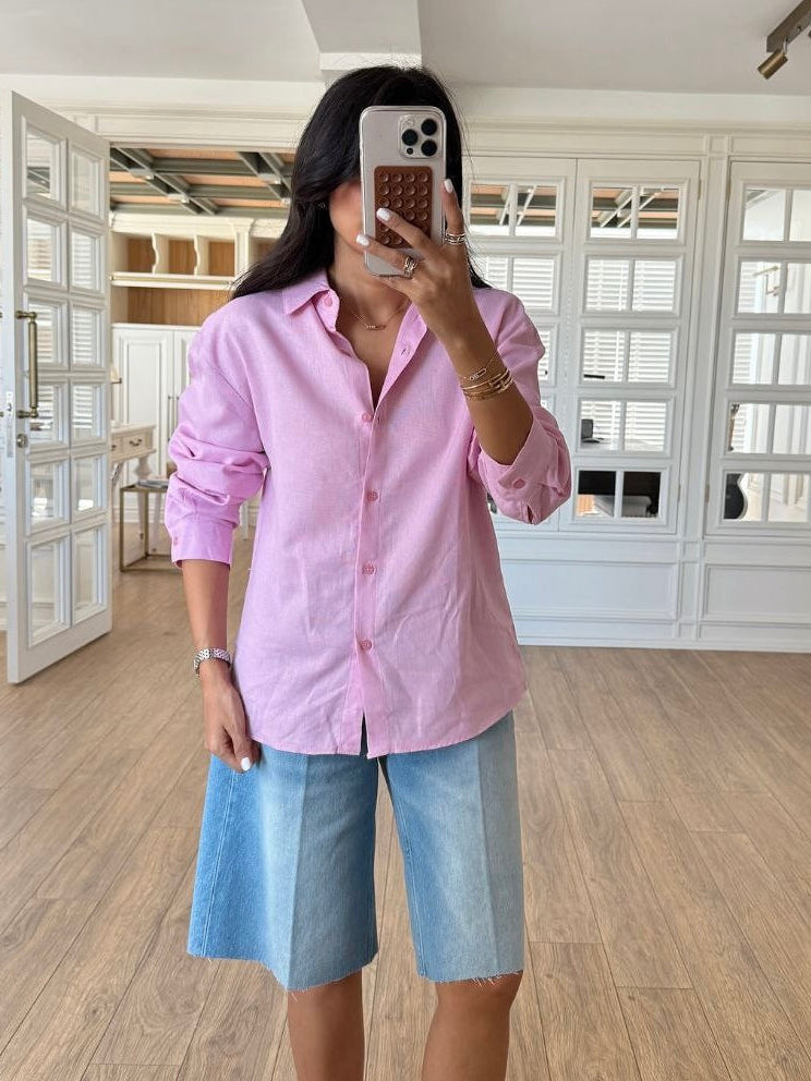 Pink Linen Shirt