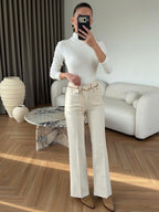 High Waist Straight Leg Jeans