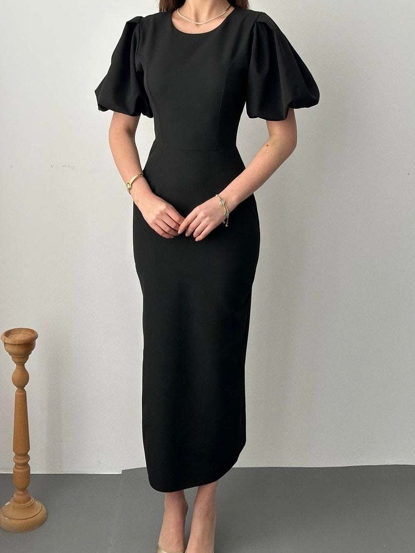 Black Royal Puff Dress