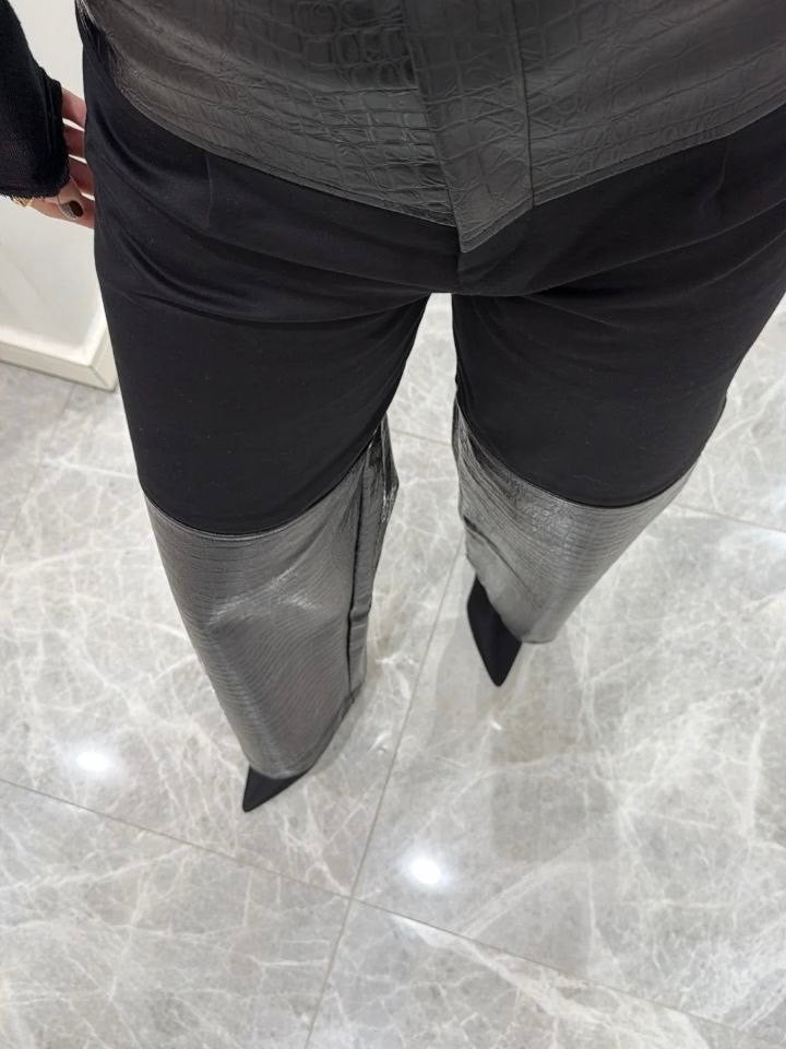 High-Waist Leather Pants