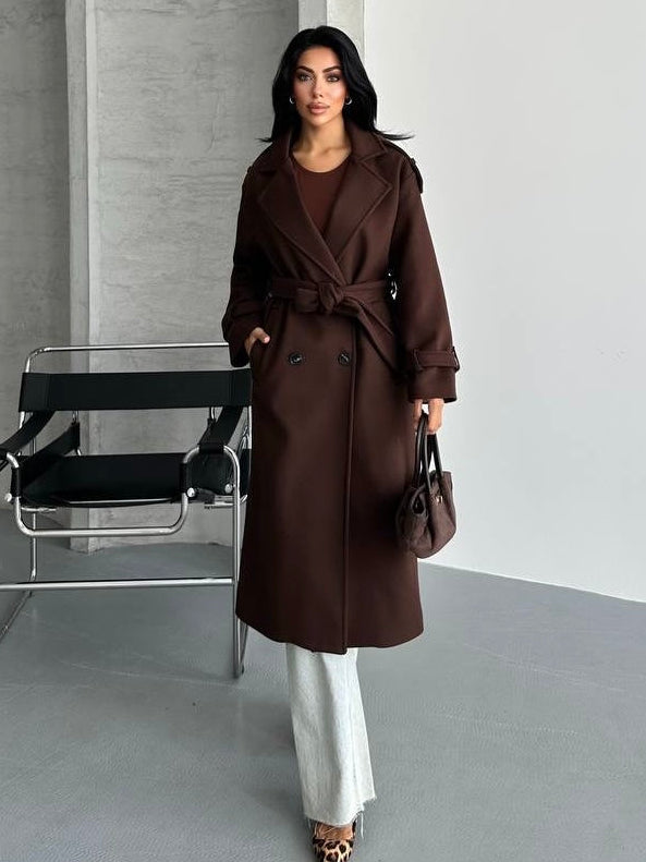 Brown Belted Winter Coat