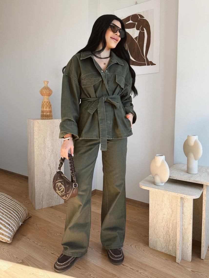 Olive Denim Set