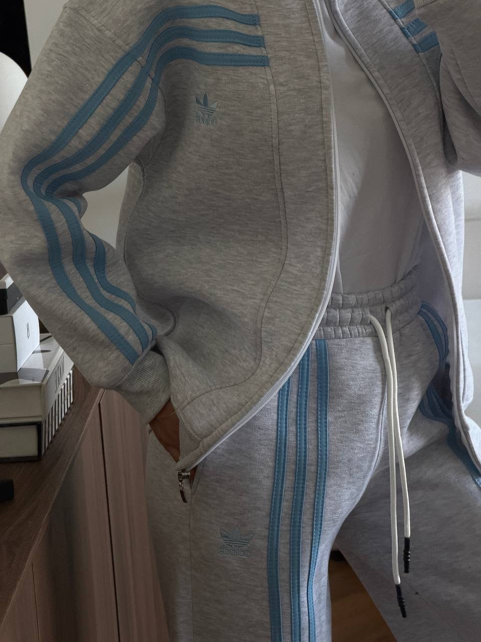 Adidas Grey Tracksuit Set