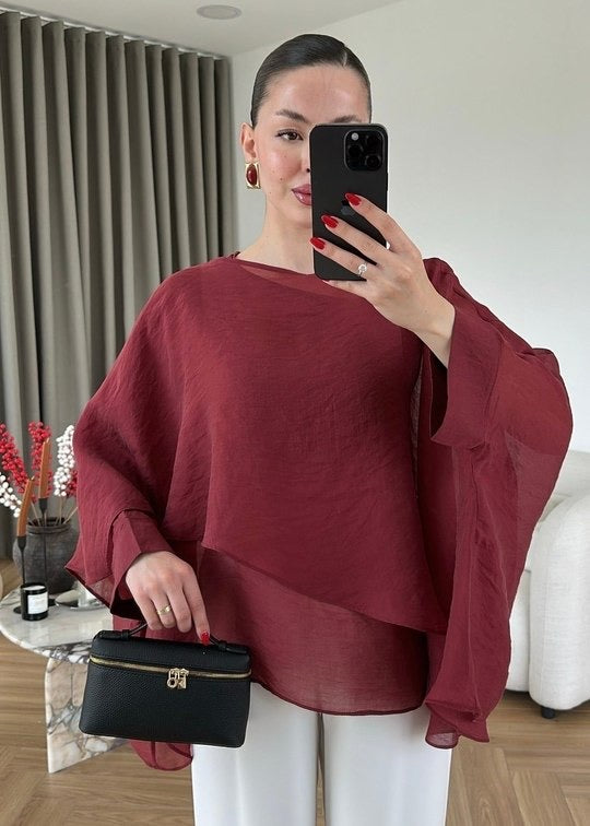 Flowy Batwing Blouse