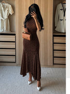 ZARA Brown Lace Maxi Dress