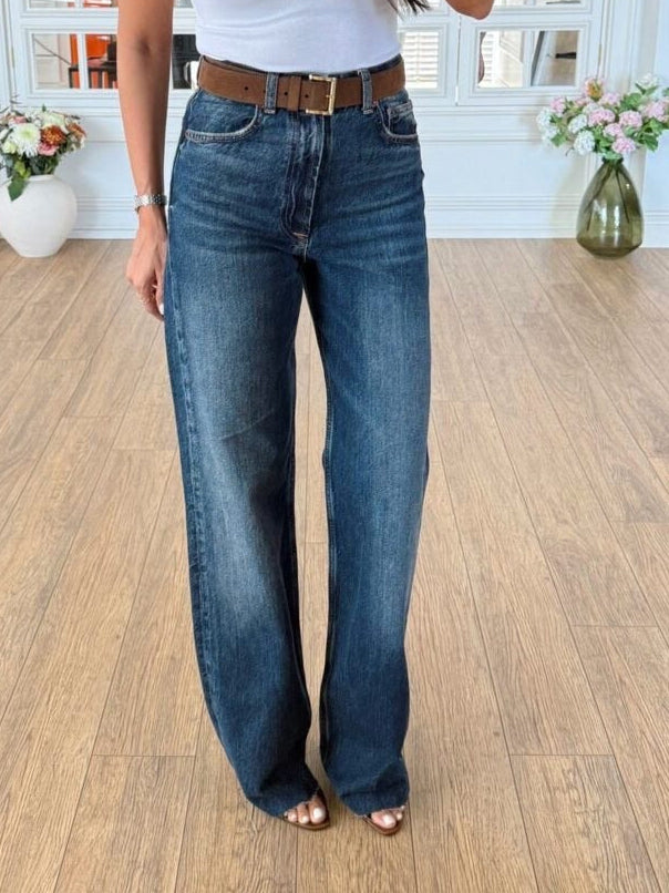Zara Retro Blue Wide Jeans