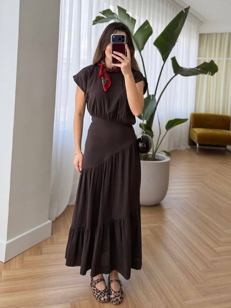 Elegant Chocolate Midi Dress