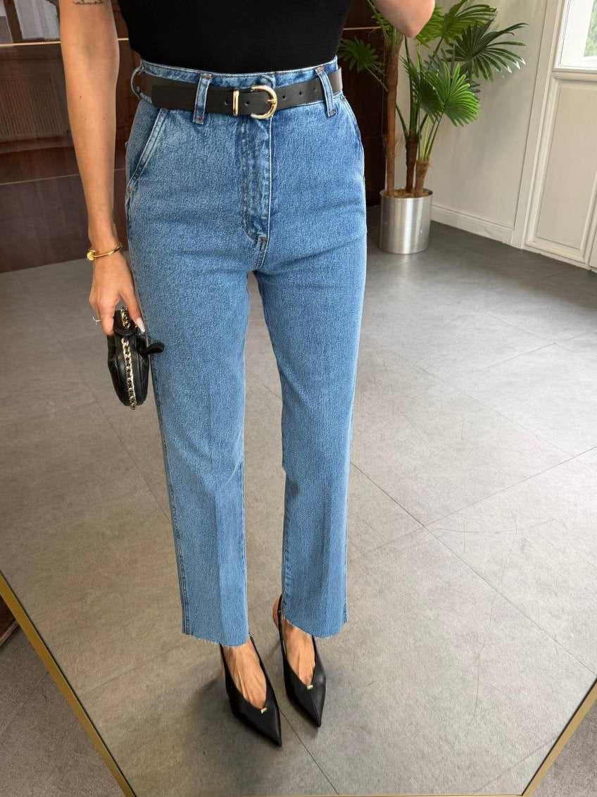 High Waist Straight Jeans