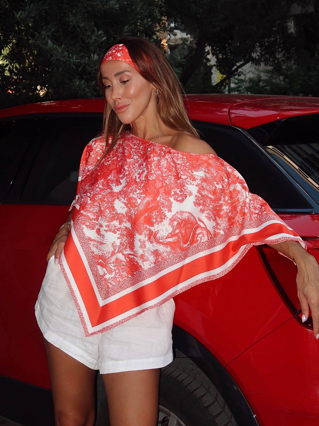 Dior red blouse