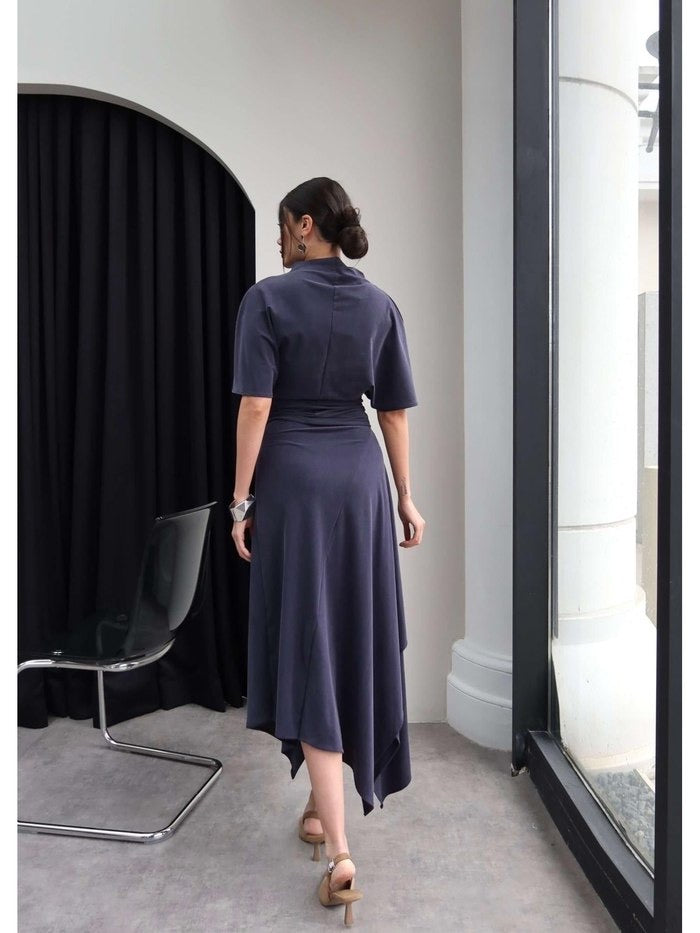 Luna Asymmetrical Drape Dress
