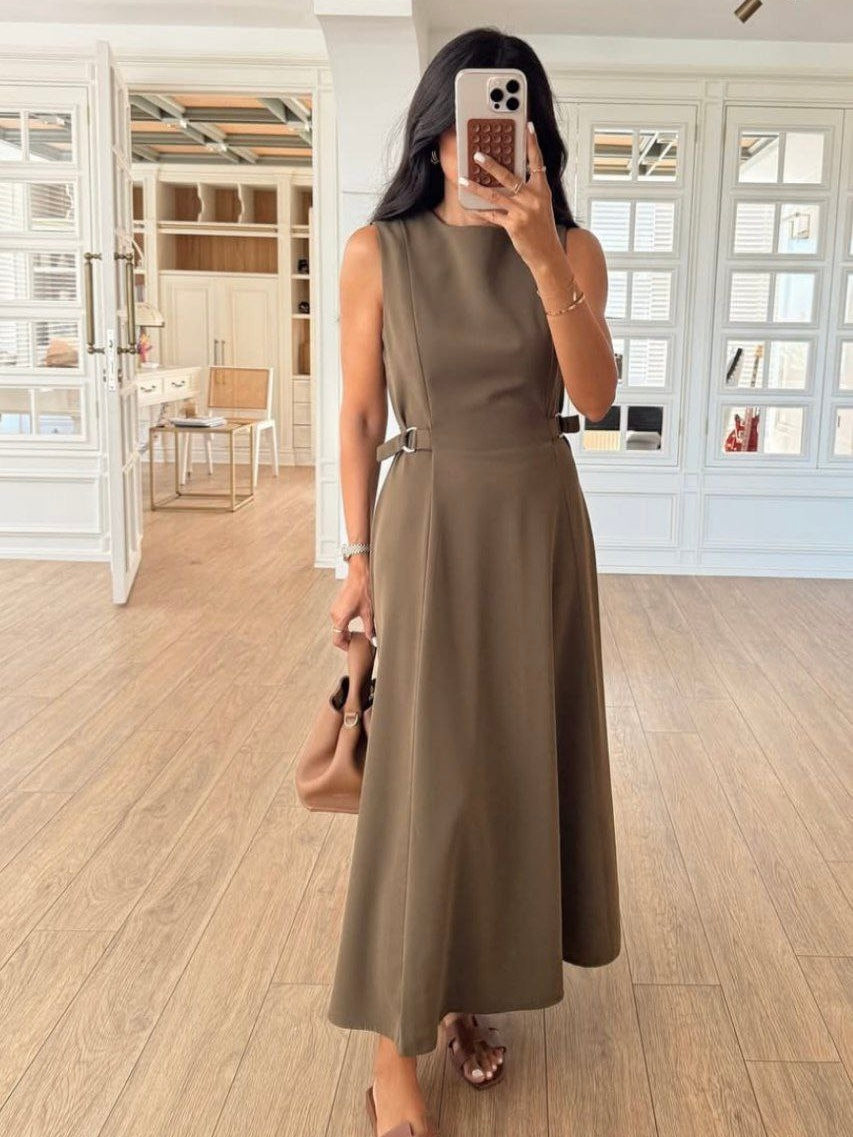 Classic Belted Midi Dress