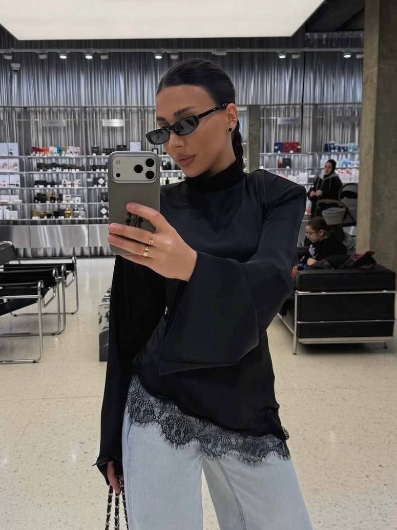 Black Lace Touch Blouse