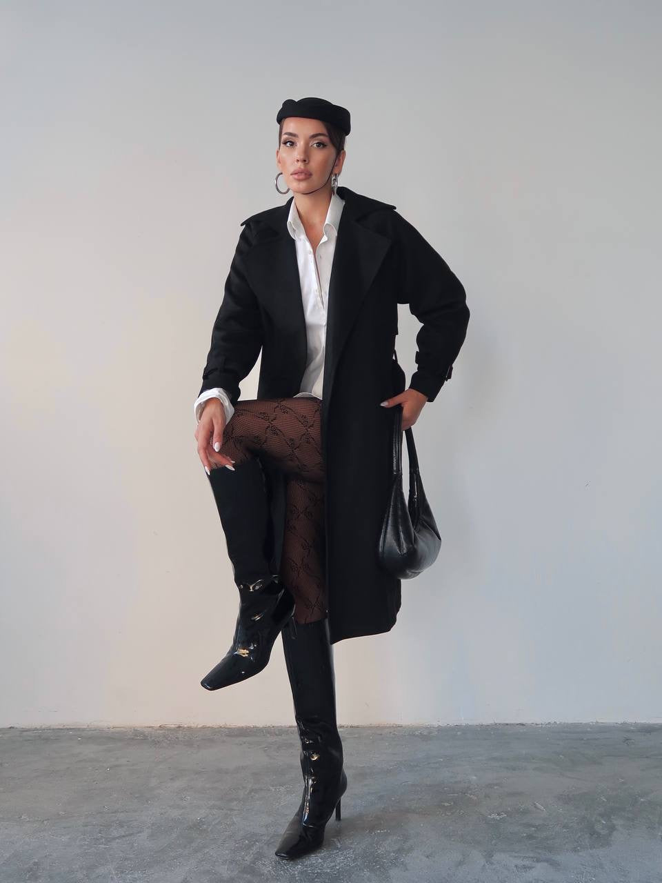 Black Velvet Trench Coat
