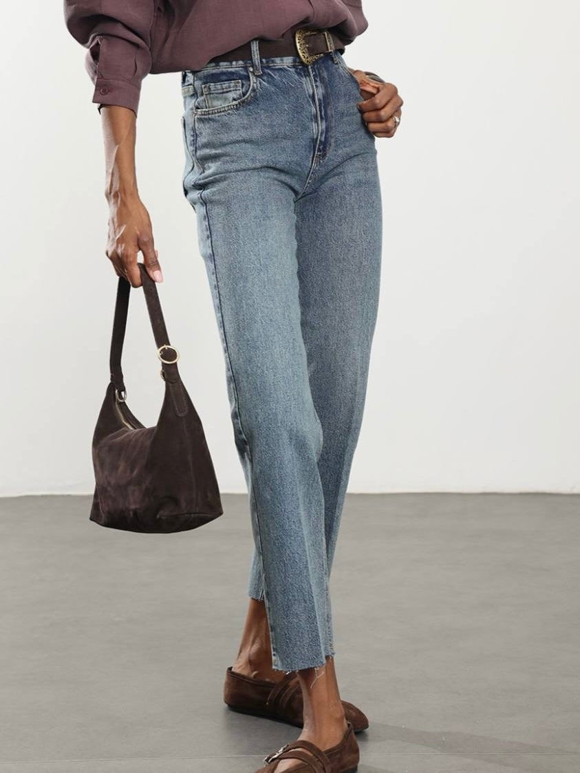High Waist Straight Jeans