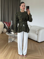Luna Embroidered Peplum Blouse