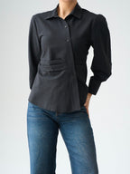 Black Waist Detail Shirt