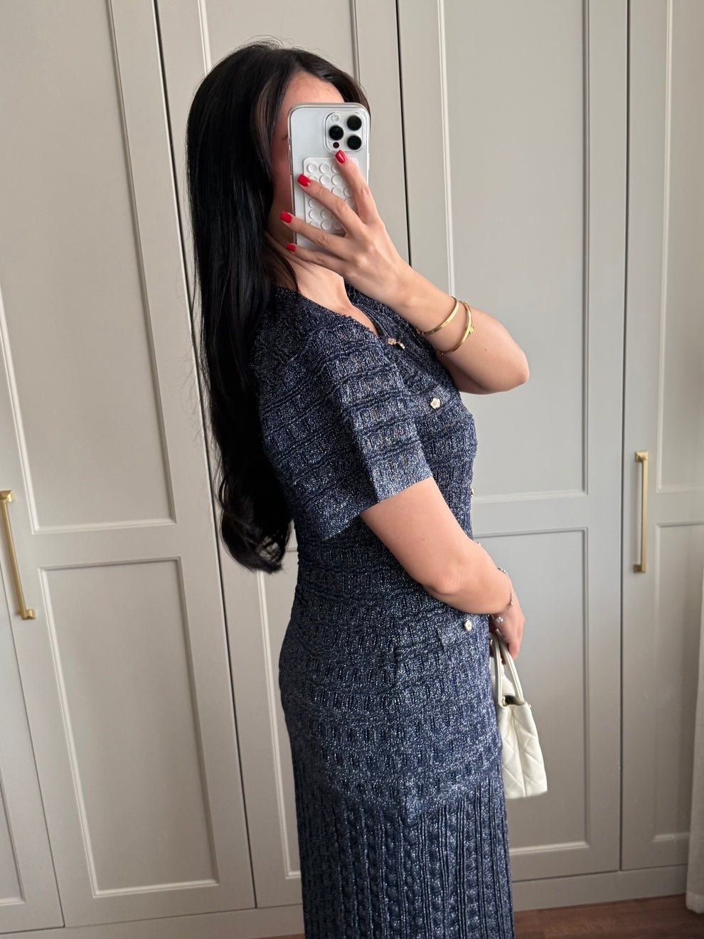 Sandro Tweed Maxi Dress
