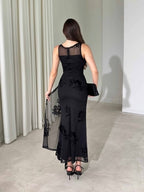 Noir Elegance Embellished Dress
