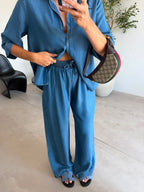 Blue Relaxed Two-Piece Set