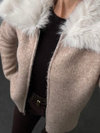 Soft Beige Wool Cardigan