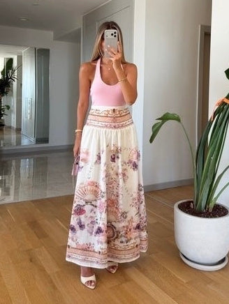 Coastal Bloom Maxi Skirt