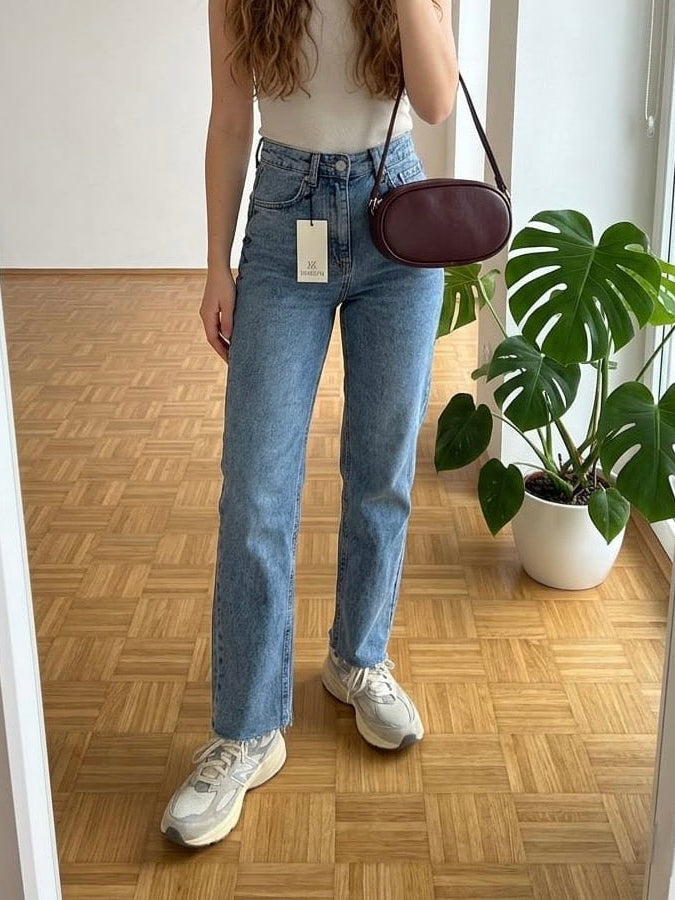 High Waist Straight Jeans