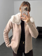 Soft Beige Wool Cardigan