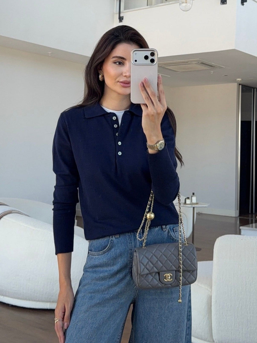 Massimo Dutti Navy Blouse