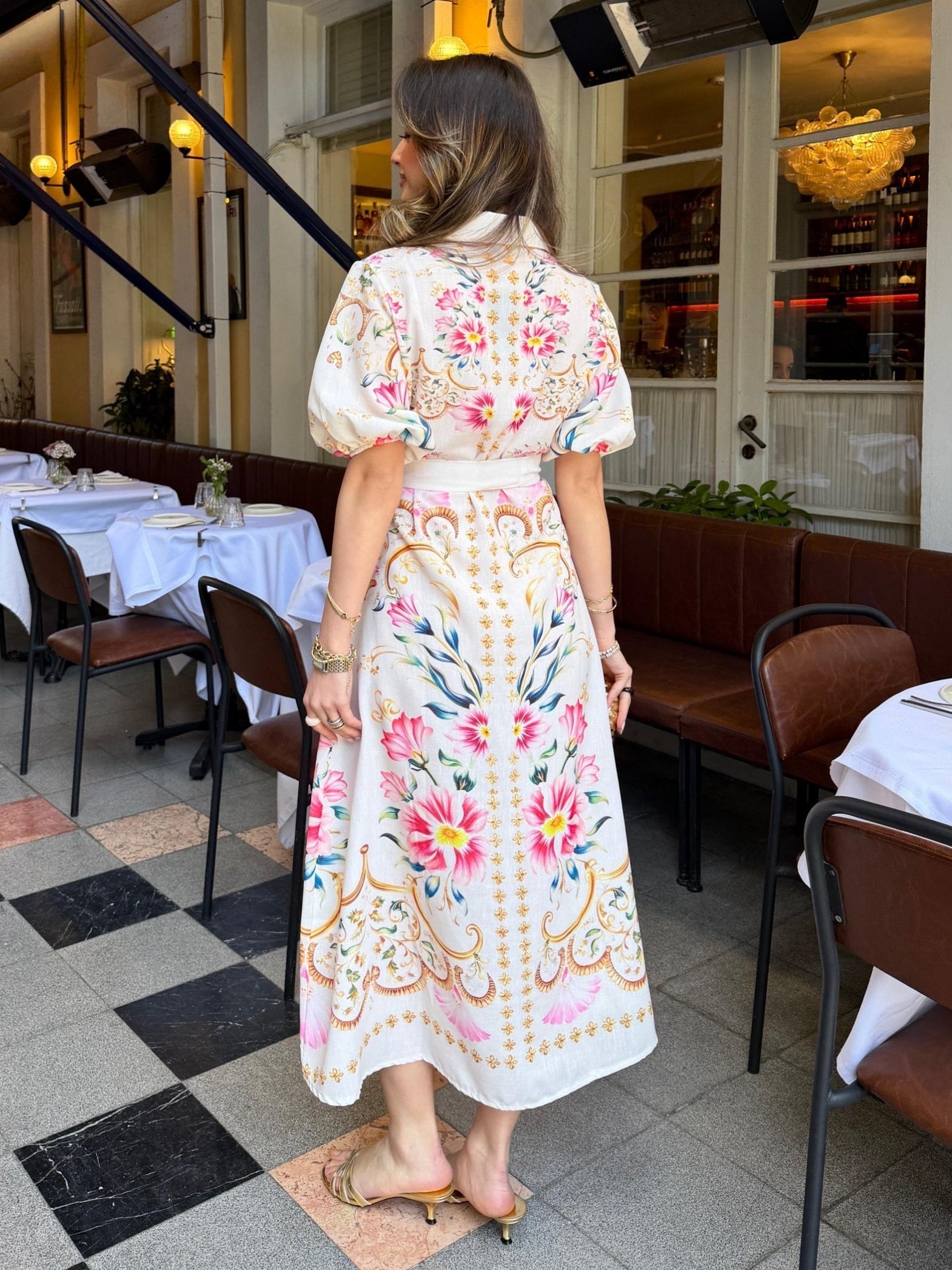 Floral Elegance Belted Dress