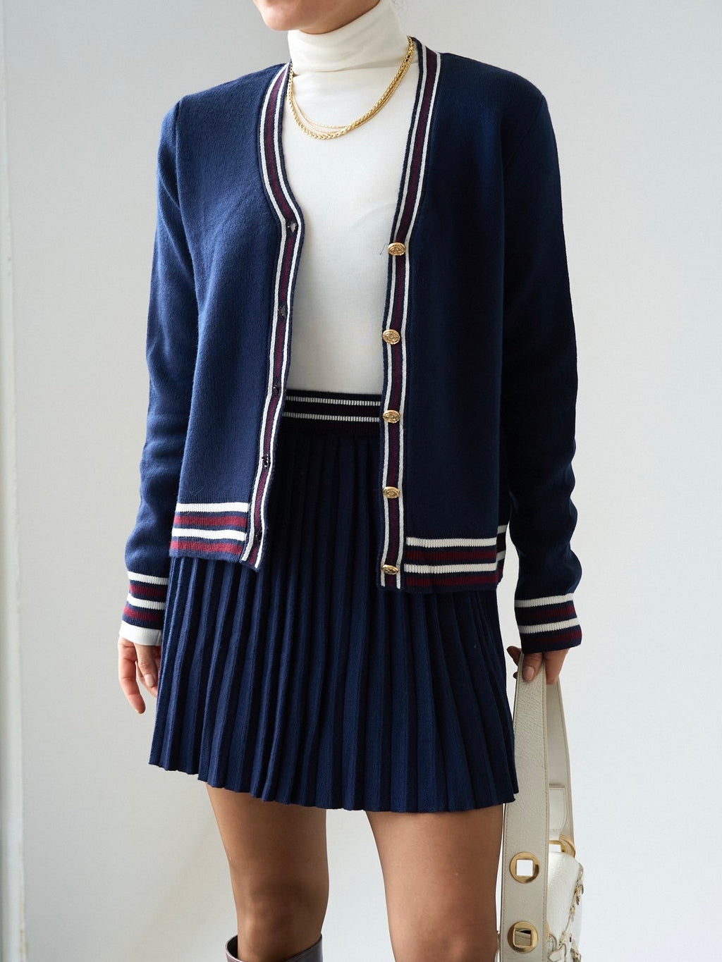 Navy Classic Stripe Cardigan