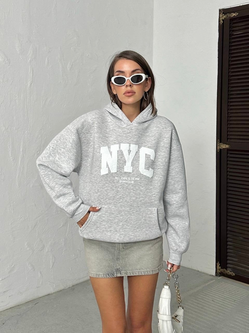 Gray New York Hoodie