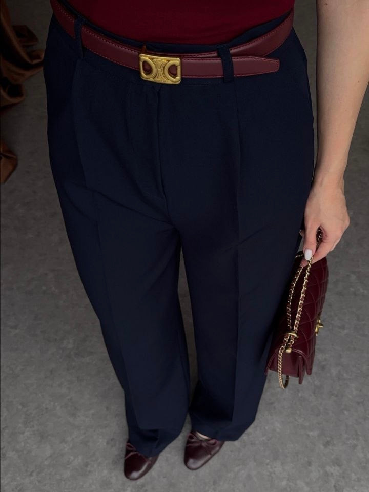 Formal Navy Fabric Pants