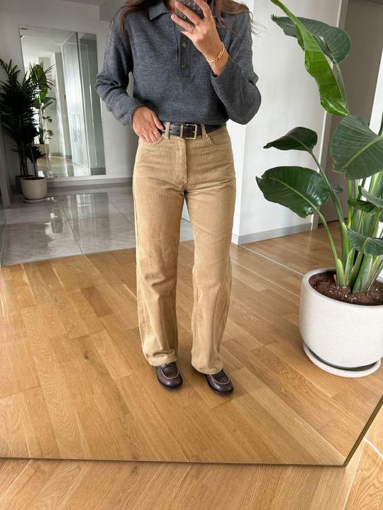 Beige Corduroy Jeans