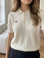 Lacoste Soft Beige Knit Top