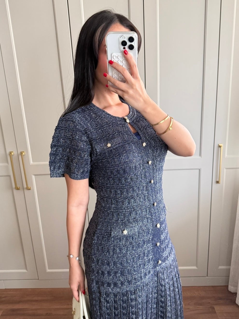 Sandro Tweed Maxi Dress