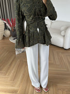 Luna Embroidered Peplum Blouse