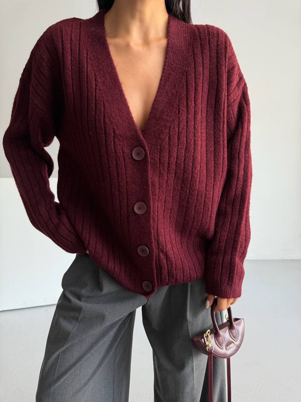 Burgundy Cardigan