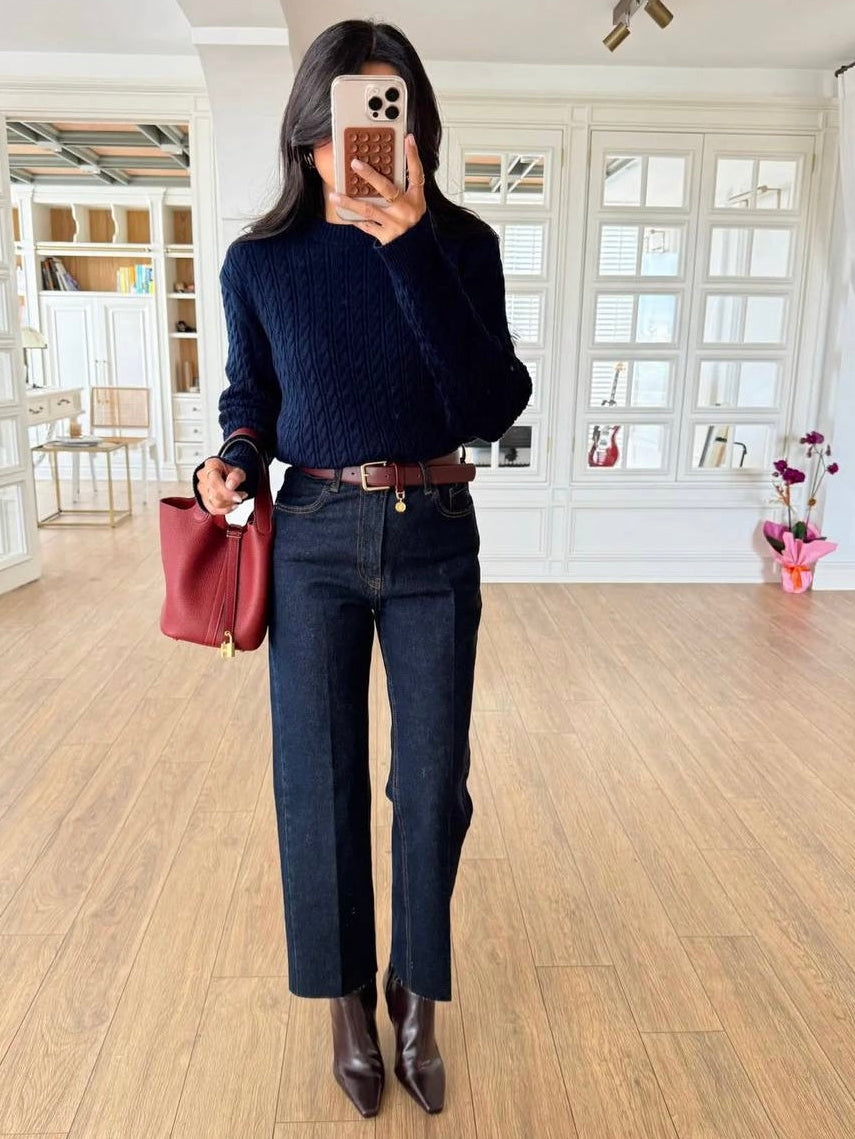 High Waist Straight Jeans