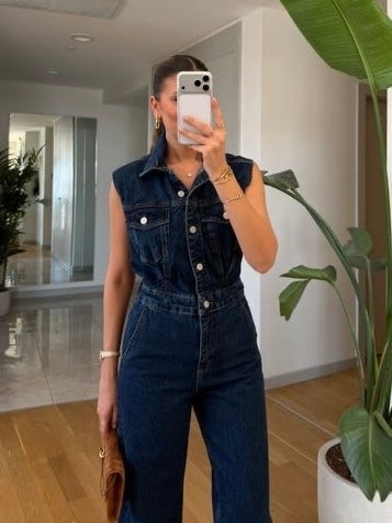 Chic Blue Denim Jumpsuit