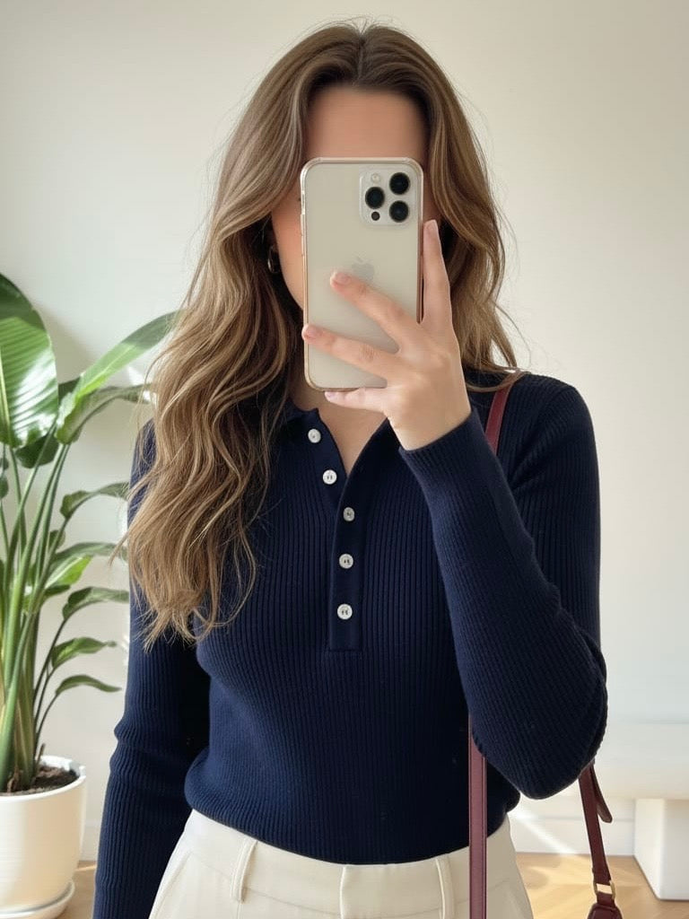 Classic Button Rib Top