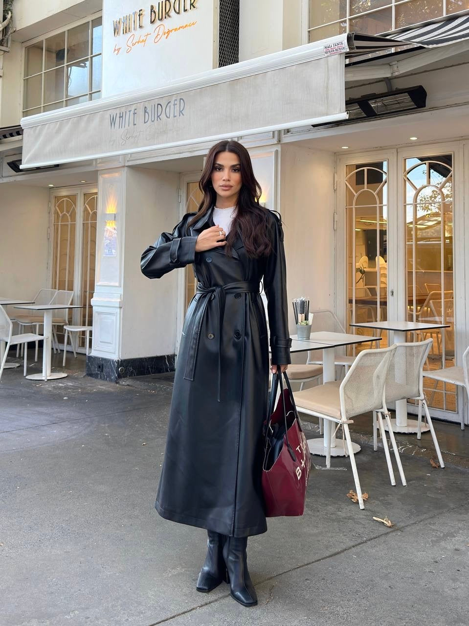 Long Black Leather Coat