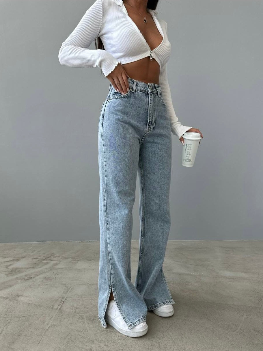 High Waist Straight Jeans