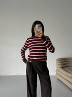 Maroon Striped Blouse