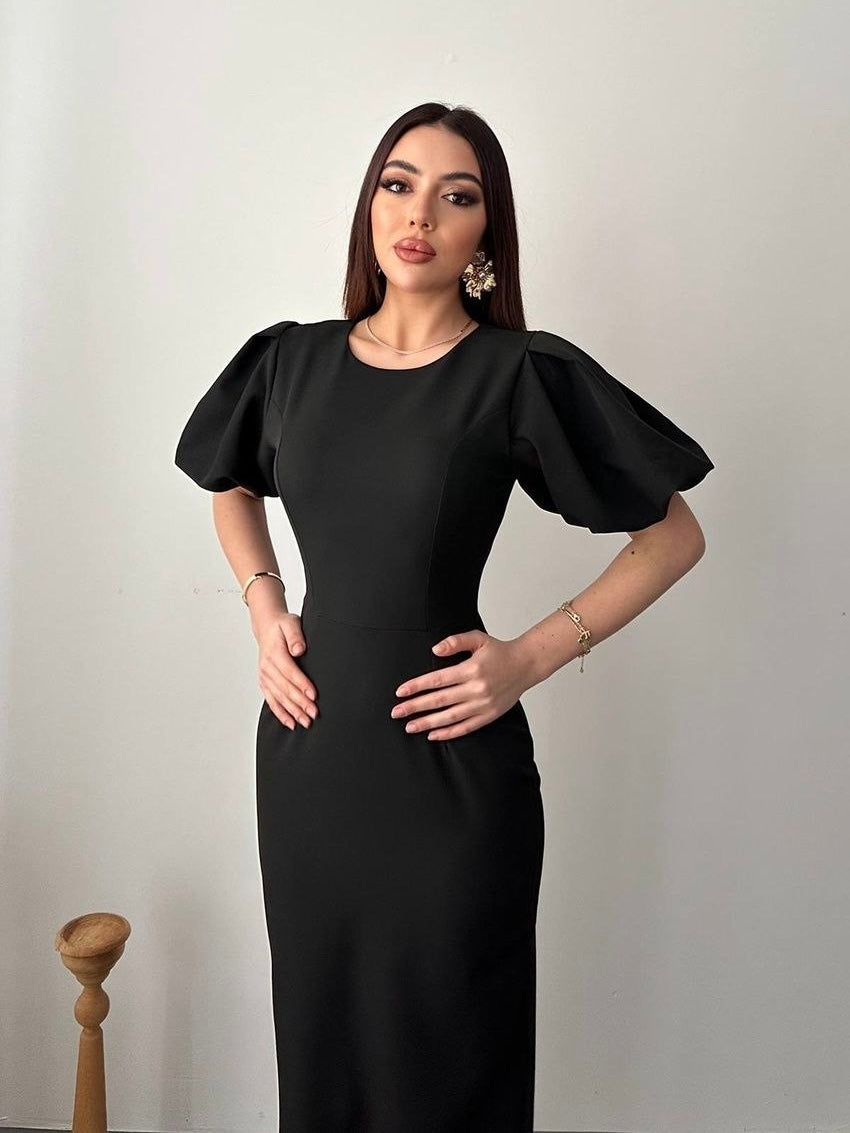 Black Royal Puff Dress