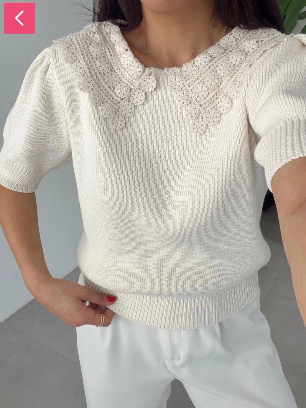 Vintage Lace Collar Top