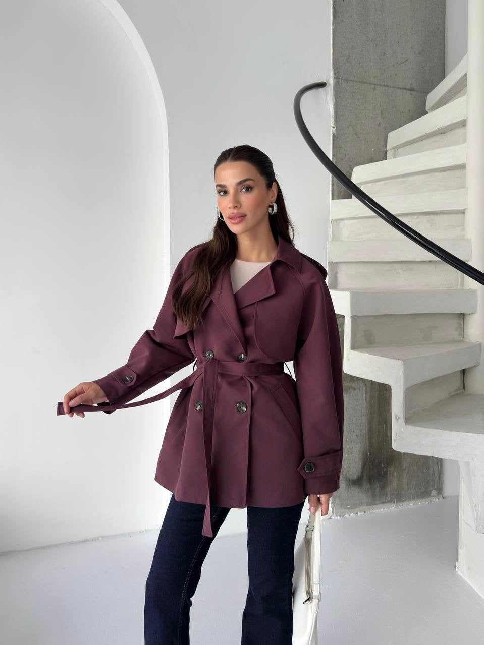 Burgundy Trench Coat