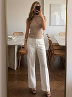 Scarf Collar Knit Top
