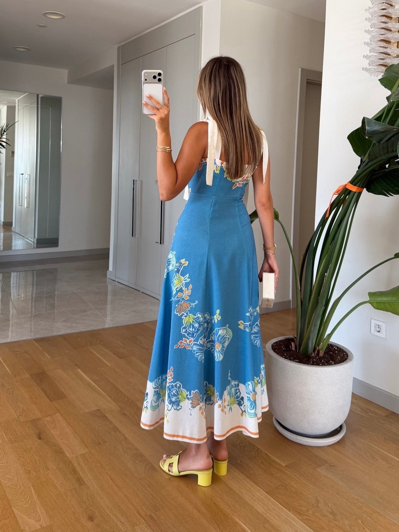 Blue Garden Midi Dress