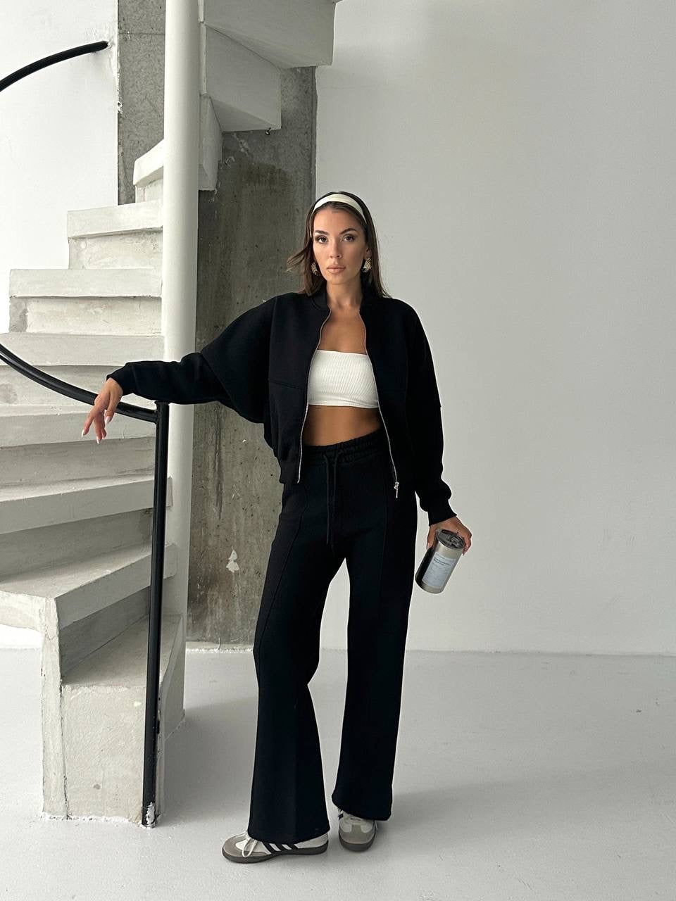 Black Zip-Up Tracksuit