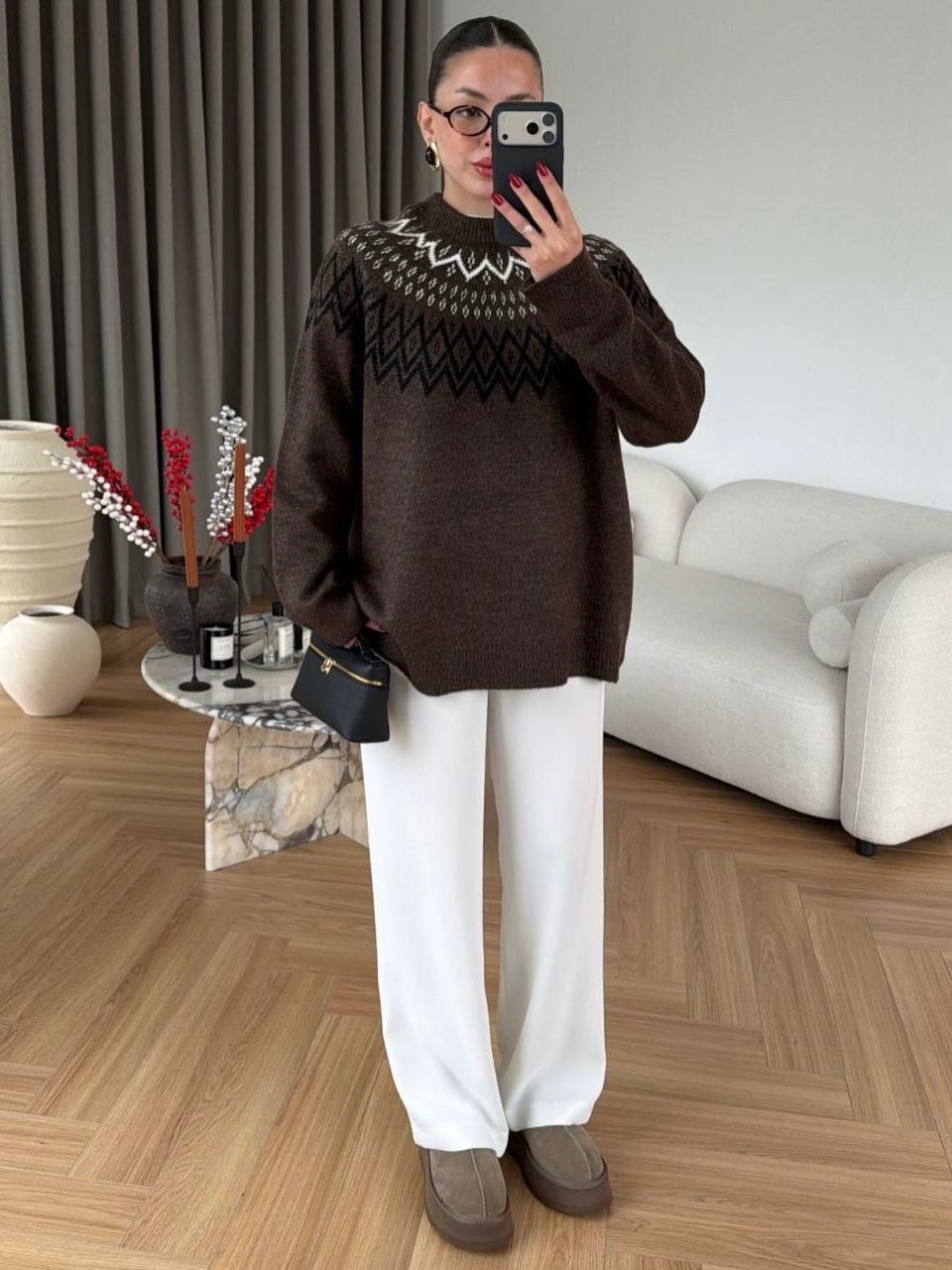 Nordic Pattern Knit Sweater
